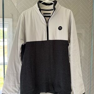 Buckle Men's Black and White Zip-Up Sweater